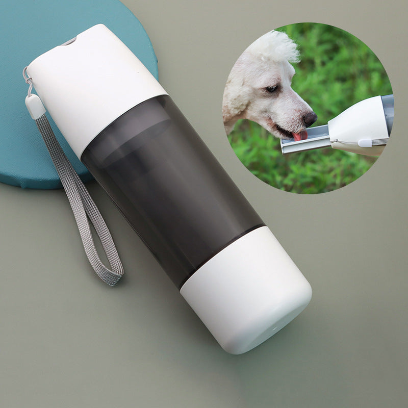2-in-1 Portable Pet Water Bottle – 350ml Leak-Proof Bottle with Food Storage