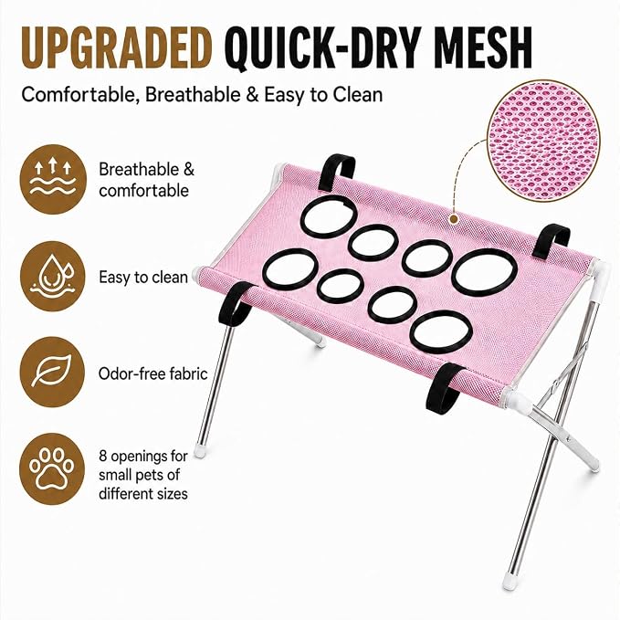 Foldable Pet Grooming Hammock Stand – Make Bath Time Easy for Dogs & Cats