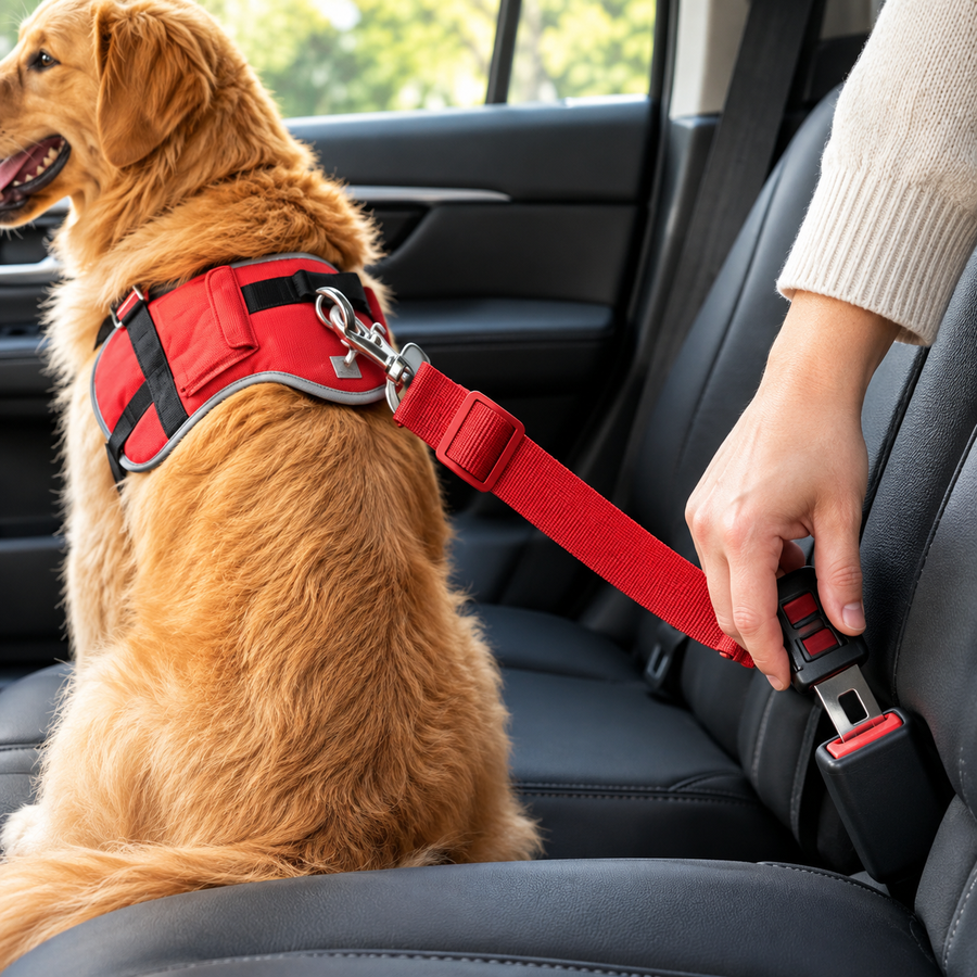 Adjustable Dog & Cat Car Seat Belt – Safe & Comfortable Pet Travel