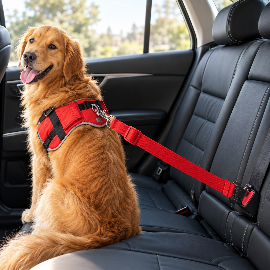 Adjustable Dog & Cat Car Seat Belt – Safe & Comfortable Pet Travel