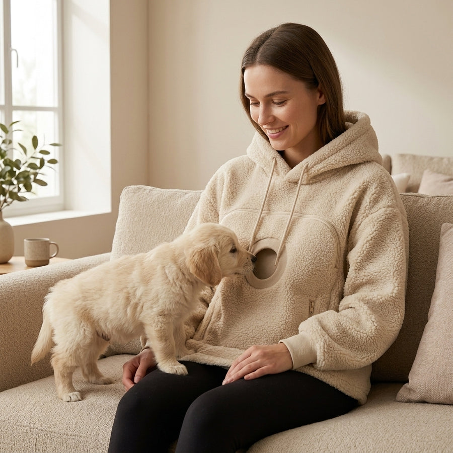 Pouch Hoodie for Dogs & Cats — Hands-Free Pet Carrier