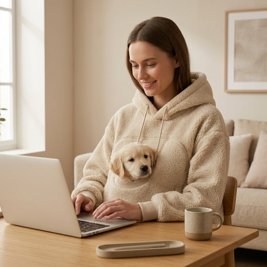 Pouch Hoodie for Dogs & Cats — Hands-Free Pet Carrier