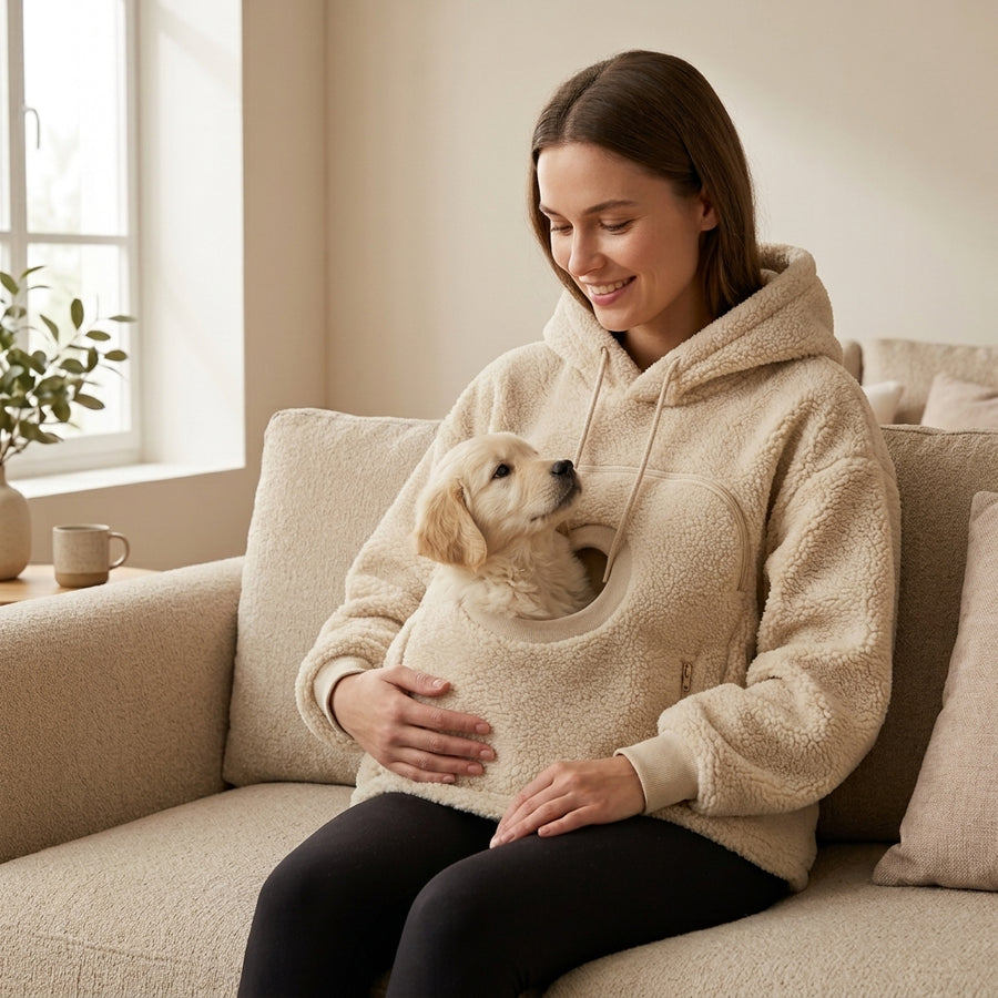 Pouch Hoodie for Dogs & Cats — Hands-Free Pet Carrier