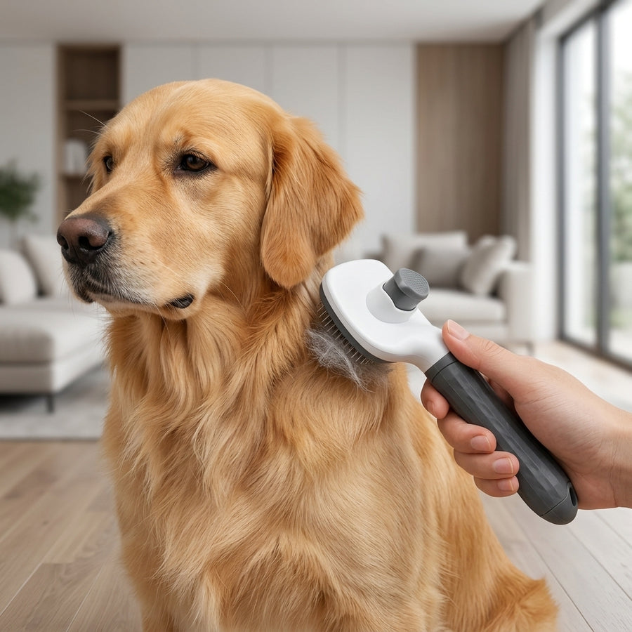 Self-Cleaning Pet Grooming Brush for Dogs & Cats