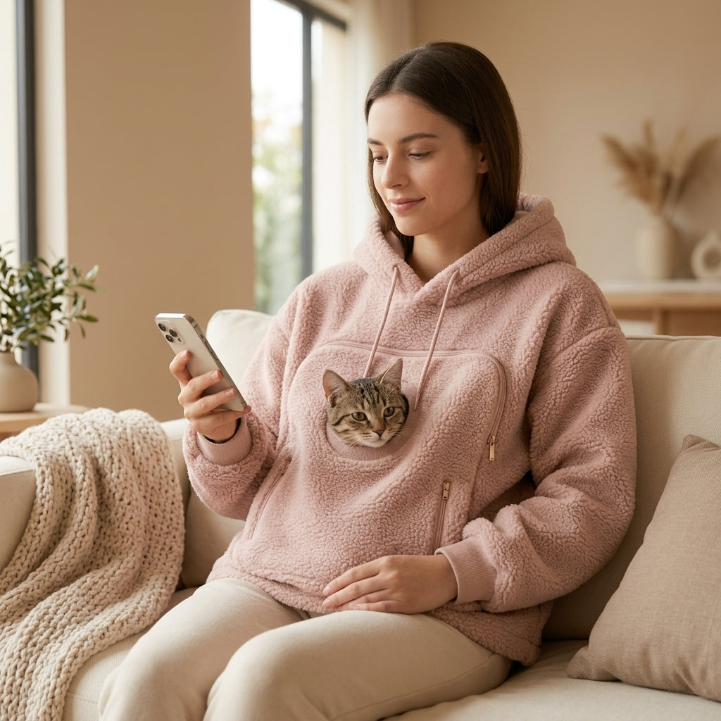Pouch Hoodie for Dogs & Cats — Hands-Free Pet Carrier