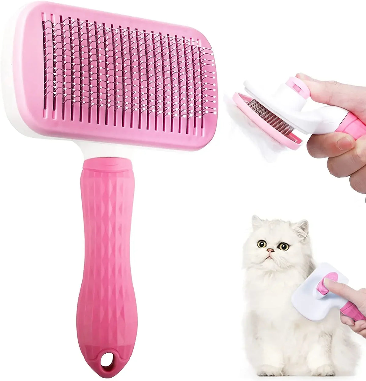 Self-Cleaning Pet Grooming Brush for Dogs & Cats