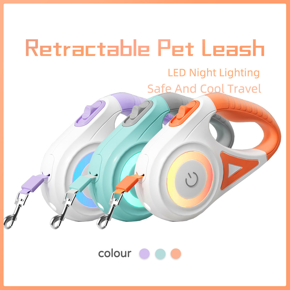 Retractable Dog Leash with Collar – 3M/5M Automatic No-Pull Pet Lead for Small, Medium & Large Dogs
