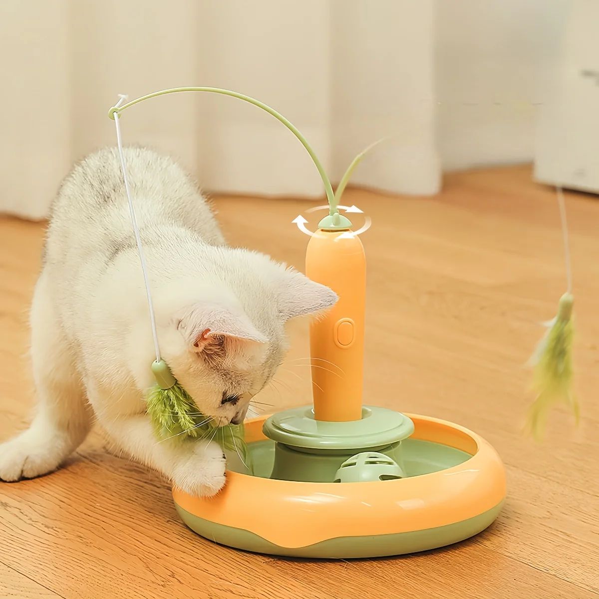2 In 1 Pet Cat Toy With Feather
