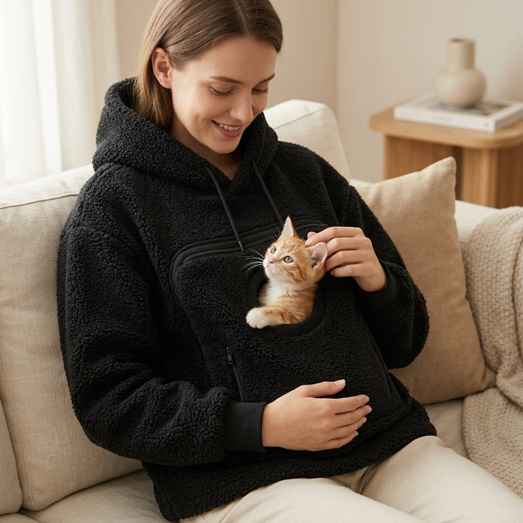 Pouch Hoodie for Dogs & Cats — Hands-Free Pet Carrier