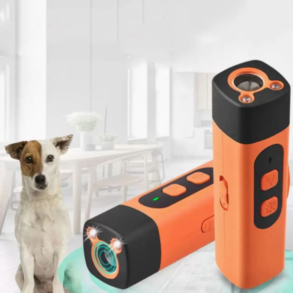 Rechargeable Ultrasonic Dog Repeller & Training Device with LED Flashlight